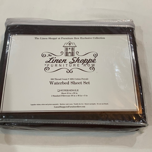 Vintage‎ The Linen Shoppe Super Single Waterbed Sheet Set 300 Thread Count Brown